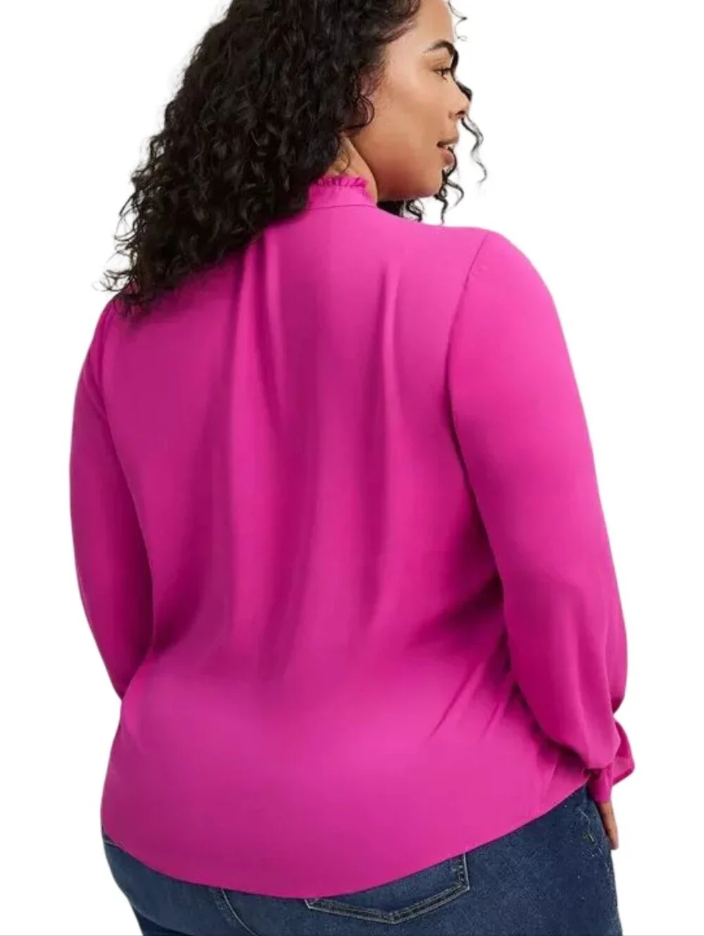 torrid Georgette Button-Down Raspberry Lantern Sleeve Shirt Blouse Plus Size 2X